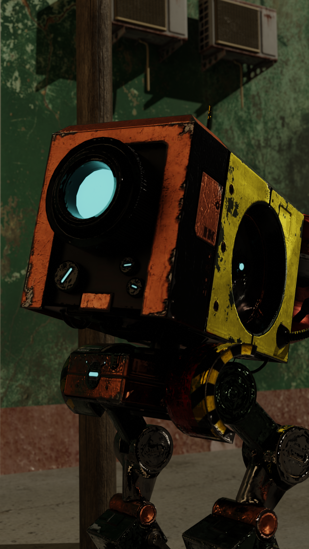 Industrial robot 3D render